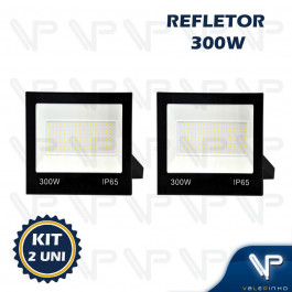 REFLETOR HOLOFOTE LED SMD   300W 6500K(BRANCO FRIO)BIVOLT IP66 KIT2